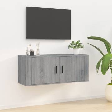 Wall Mounted TV Cabinet Grey Sonoma - Stylish & Practical 100x34.5cm