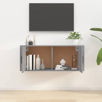 Wall Mounted TV Cabinet Grey Sonoma - Stylish & Practical 100x34.5cm