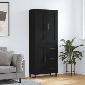 Stylish Highboard Black 69.5x34x180 cm - Durable & Elegant