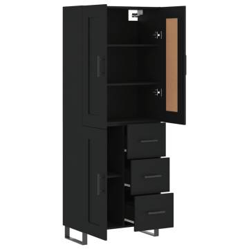 Stylish Highboard Black 69.5x34x180 cm - Durable & Elegant