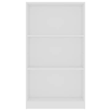 3-Tier Book Cabinet White - Engineered Wood | Hipomarket