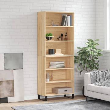 Stylish Highboard Sonoma Oak 69.5x32.5x180 cm | HipoMarket