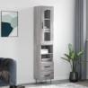 Highboard Grey Sonoma 34.5x34x180 cm Engineered Wood Colour grey sonoma Quantity in Package 1 Model 2 drawers 2 shelves 