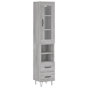 Highboard Grey Sonoma 34.5x34x180 cm - Stylish Storage Solution