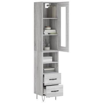 Highboard Grey Sonoma 34.5x34x180 cm - Stylish Storage Solution