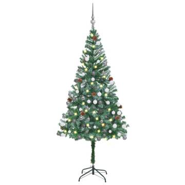 Pre-lit 180 cm Christmas Tree with Ball Set & Pinecones