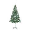 Artificial Pre-lit Christmas Tree with Ball Set Pinecones 180 cm Colour white Size 180 x 90 cm Quantity in Package 1 Number of Branch Tips 