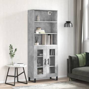 Highboard Concrete Grey - Stylish Storage Solution | Hipomarket