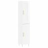 Elegant Highboard High Gloss White - 34.5x34x180 cm