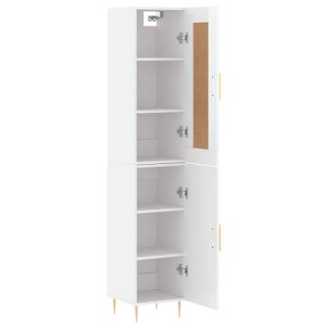 Elegant Highboard High Gloss White - 34.5x34x180 cm