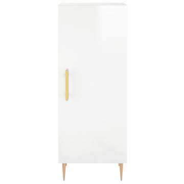 Elegant Highboard High Gloss White - 34.5x34x180 cm