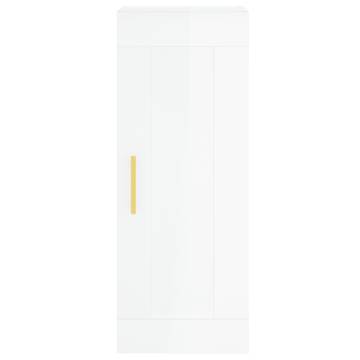 Elegant Highboard High Gloss White - 34.5x34x180 cm