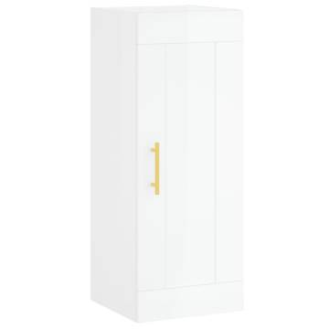 Elegant Highboard High Gloss White - 34.5x34x180 cm