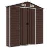 Garden Shed Brown 191x215 cm - Durable Galvanised Steel