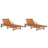 Sun Loungers 2 pcs Solid Wood Acacia for Your Outdoor Space