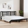 Bed Frame Black Solid Wood Pine 200x200 cm Colour black Size 200 x 200 cm 