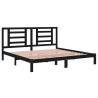 Black Solid Wood Pine Bed Frame 200x200 cm | HipoMarket