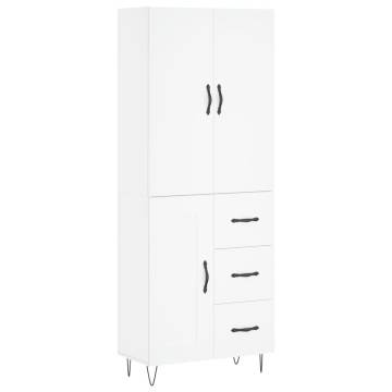 Stylish Highboard White 69.5x34x180 cm - Quality Storage