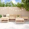 6 Piece Garden Lounge Set Solid Wood Pine Colour natural pine Number of 6 