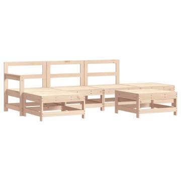 6 Piece Garden Lounge Set - Solid Pine Wood for Outdoor Comfort