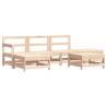 6 Piece Garden Lounge Set - Solid Pine Wood for Outdoor Comfort