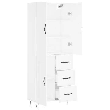 Stylish Highboard White 69.5x34x180 cm - Quality Storage