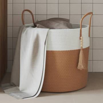 Stylish Brown & White Storage Basket Ø40x35 cm | HipoMarket