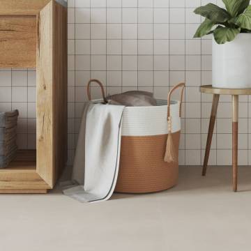 Stylish Brown & White Storage Basket Ø40x35 cm | HipoMarket