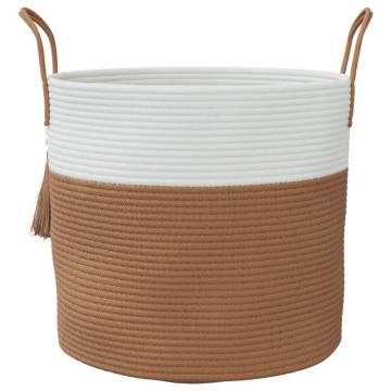 Stylish Brown & White Storage Basket Ø40x35 cm | HipoMarket