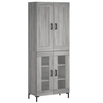 Stylish Highboard Grey Sonoma - 69.5x34x180 cm Engineered Wood