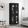 Highboard Black 69.5x34x180 cm Engineered Wood Colour black Quantity in Package 1 Model 2 glass doors 