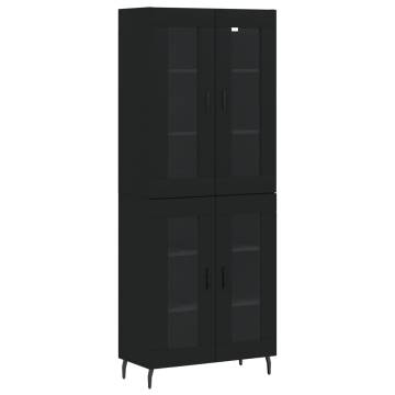 Stylish Highboard Black | 69.5x34x180 cm | Quality Wood