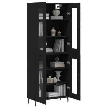 Stylish Highboard Black | 69.5x34x180 cm | Quality Wood