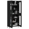 Stylish Highboard Black | 69.5x34x180 cm | Quality Wood