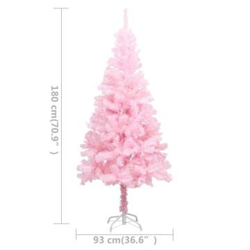 Artificial Pre-lit Christmas Tree with Ball Set Pink 180 cm