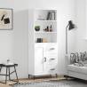 Highboard White 69.5x34x180 cm Engineered Wood Colour white Quantity in Package 1 Model 1 wood door 3 drawers 