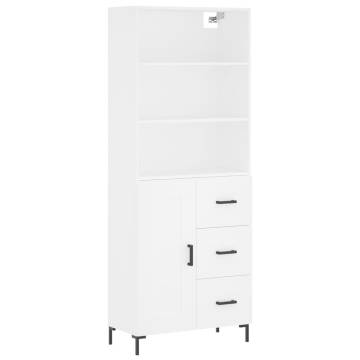 Stylish Highboard White 69.5x34x180 cm - Durable & Elegant