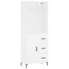 Stylish Highboard White 69.5x34x180 cm - Durable & Elegant