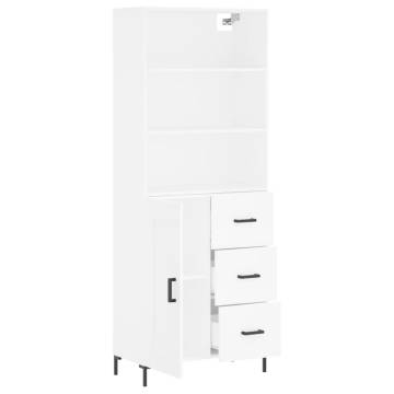 Stylish Highboard White 69.5x34x180 cm - Durable & Elegant