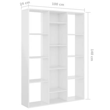 High Gloss White Room Divider/Book Cabinet | HipoMarket