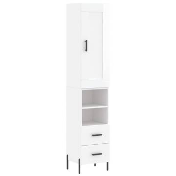 Stylish Highboard High Gloss White - Engineered Wood 180 cm