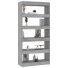 Stylish Grey Sonoma Book Cabinet & Room Divider | 80x30x166 cm