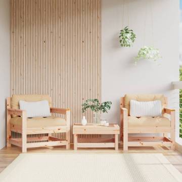 Garden Chairs 2 pcs Solid Wood Pine | Cozy Outdoor Seating