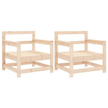 Garden Chairs 2 pcs Solid Wood Pine | Cozy Outdoor Seating