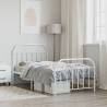 White Metal Bed Frame with Headboard | 100x190 cm | HipoMarket