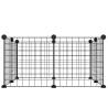 8-Panel Pet Cage Black 35x35 cm Steel - Spacious & Durable