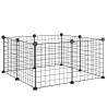 8-Panel Pet Cage Black 35x35 cm Steel - Spacious & Durable