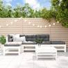 6 Piece Garden Lounge Set White Solid Wood Pine Colour white pine Number of 6 