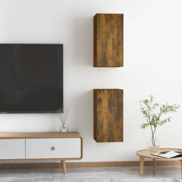 Stylish Smoked Oak TV Cabinets - 2 pcs | Hipomarket