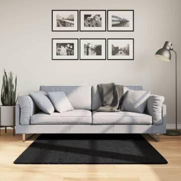 Shaggy Rug PAMPLONA Modern Black 120x120 cm - Hipomarket